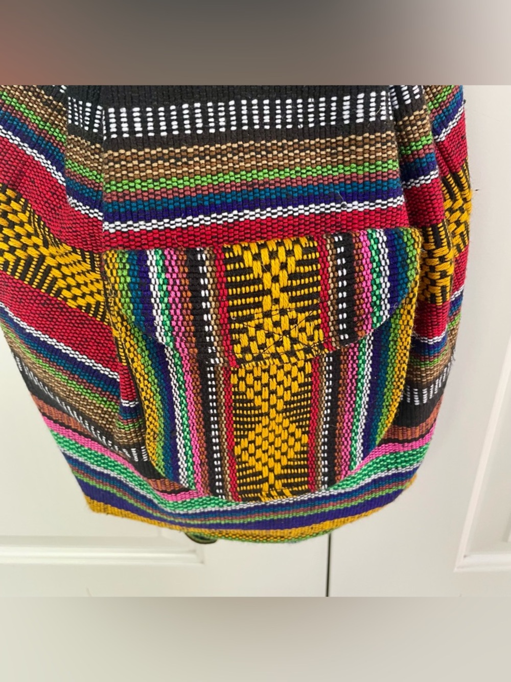NWOT Artesanias Pinzon Mexican Woven Colorful Blanket Bag Backpack Boho Festival - Picture 3 of 12